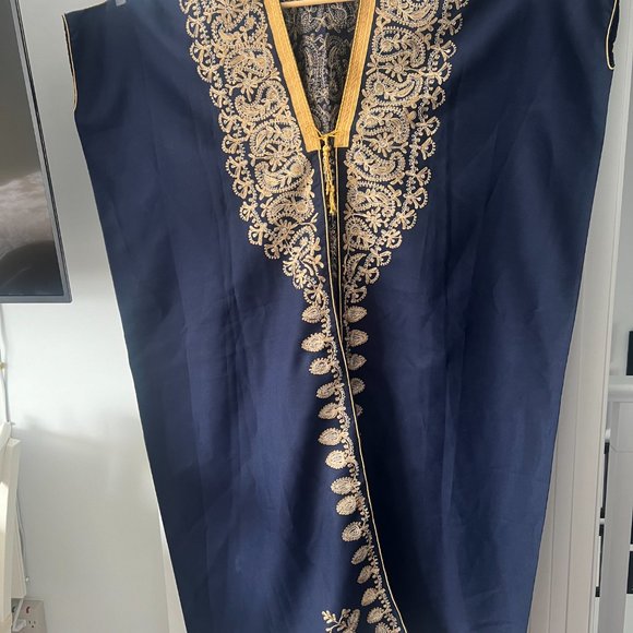 Hand Made Moroccan Gold Threaded Kaftan Robe! New! - Picture 2 of 7